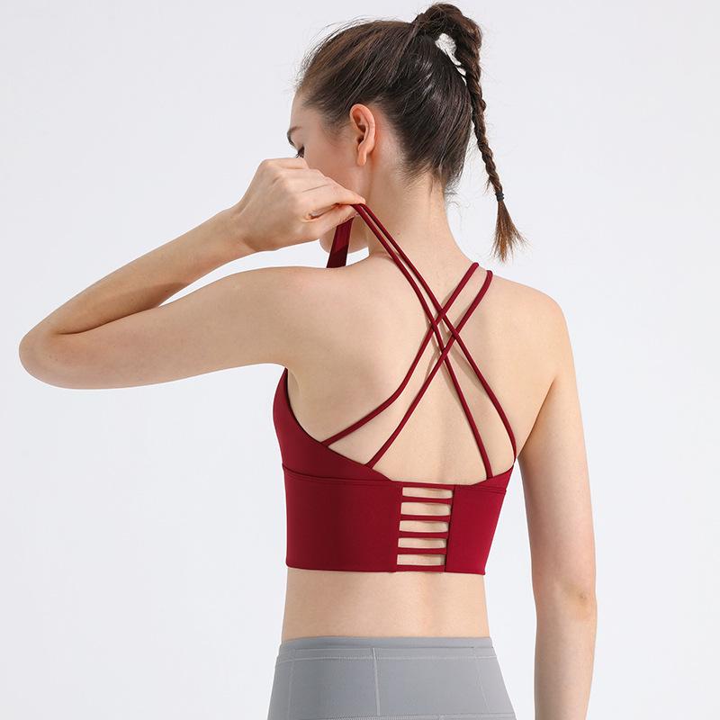 Спортивный бюстгальтер Crossback Shockproof — беспроводной, со сборками, идеально подходит для йоги и бега