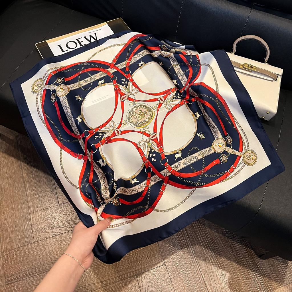 Геометрический колор-блок квадратный шарф из искусственного шелка женский атласный платок шаль обертывание хиджаб женская повязка для волос роскошная головная косынка эшарп