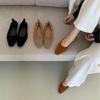 2025 новые туфли-балетки с квадратным носком, универсальные, с неглубоким вырезом, на мягкой подошве, из замши, закрывающие стопу, в студенческом стиле