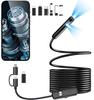 Latest Model 3 Fiberscope Dual Lens IP68 Waterproof Industrial Endoscope Camera with LED Smartphone Scope Camera USB Full HD Microscope Hard Cable 5M