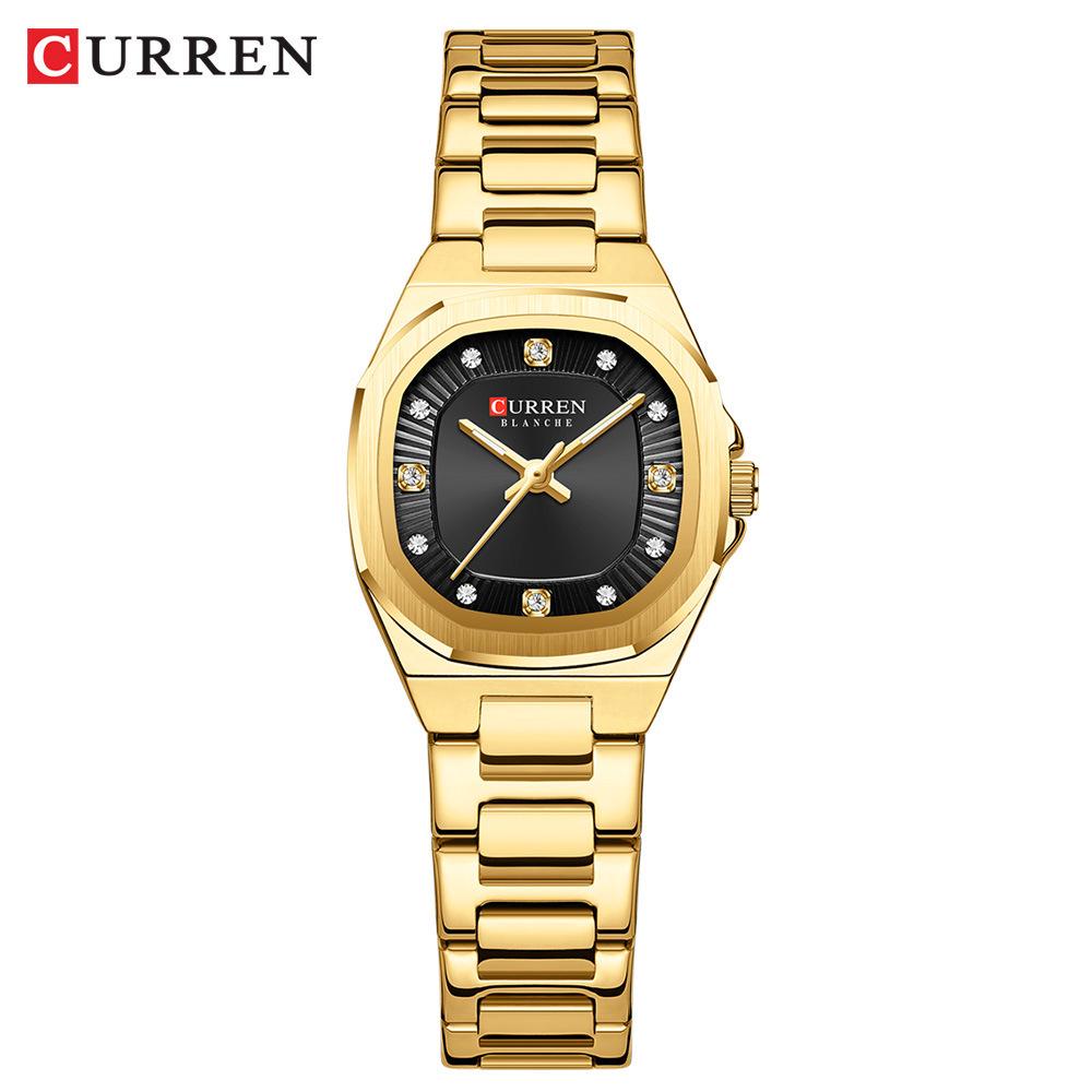 CURREN 9104 Женские кварцевые часы с браслетом из стали, повседневные, модные
