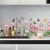 New Products, Flowers and Butterflies, Kitchen Wallpaper, Electrostatic Wall Stickers, Adhesive Free, Indoor, Glass Stickers