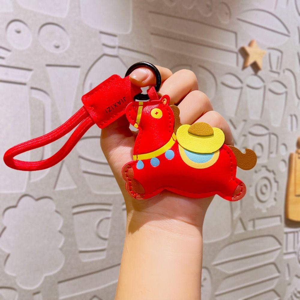 Кожаный кулон-подвеска в виде пони-зодиака, мультяшный подарок на китайский Новый год, уникальный брелок в виде лошади, подарок на день рождения