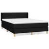 3130115 vidaXL Lit à sommier tapissier avec matelas Noir 140x200 cm Tissu