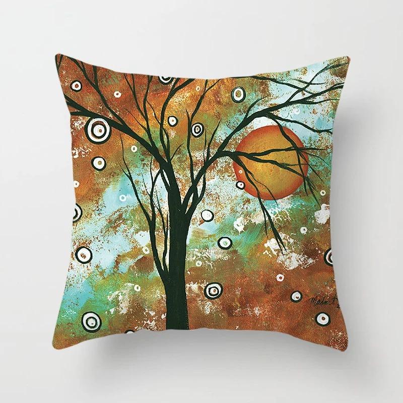 Creative Tree Pattern Pillowcase Interior Decoration Office Living Room Home Pillowcase