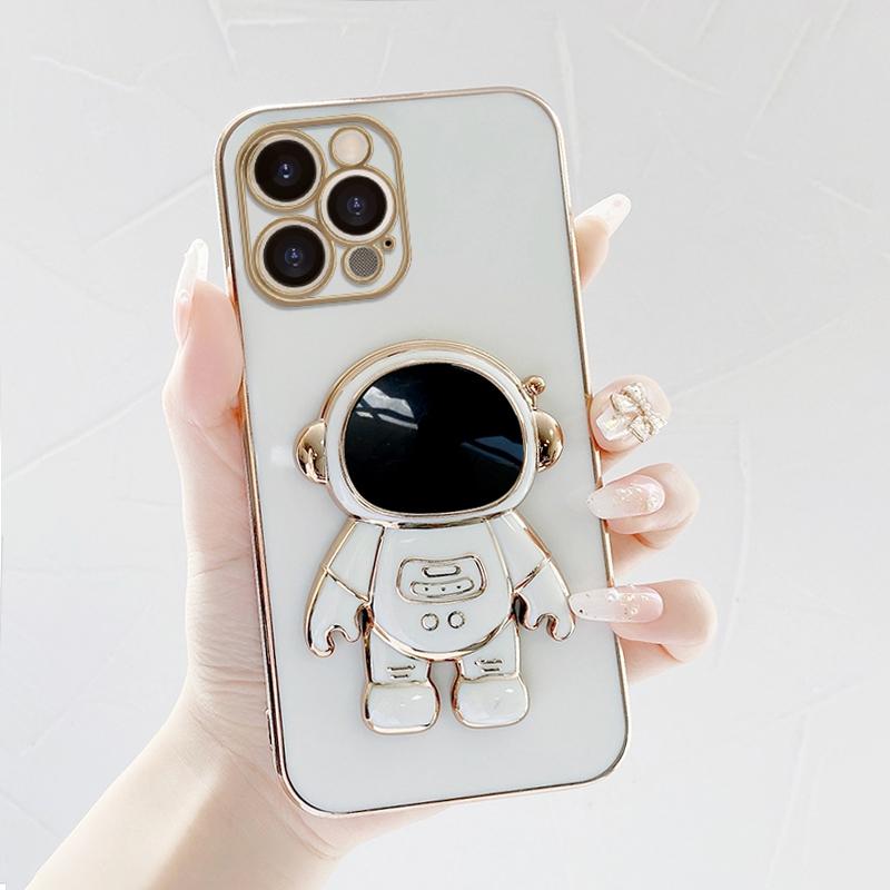 Для Infinix Smart 8 Pro Note 30 40 Tecno Camon 20C Spark Go Moto G10 G20 G30 Vivo Y18 Y22 3D Astronaut Kickstand Soft Full Lens Protective Phone Case