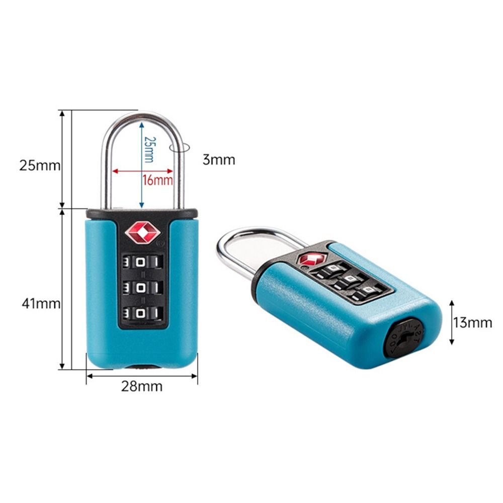 Locker Luggage Password Lock TSA Customs Code Lock Contrast Color Padlock 3 Digit Combination Lock