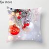 Рождественская декоративная наволочка с шариком, подарочный кулон, напечатанный чехол для диванной подушки, новогоднее украшение для дома