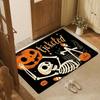 Skeleton Trick‑or‑Treat Halloween Pumpkin Non‑Slip Entrance Floor Mat Doormat For Front Door Holiday House Decor