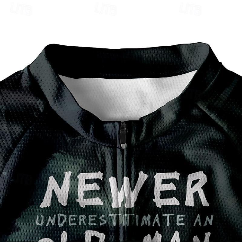 Мужская велосипедная майка Дизайн Никогда не недооценивай старого гонщика Короткий рукав Велосипедная футболка Горный велосипед MTB Влагоотводящая Дышащая Спортивная одежда