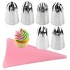 7pcs/set Stainless Steel Piping Nozzles Russian Rose Pastry Tips Cake Cream Cupcake Baking Laminating Mold Kitchen Baking Tools