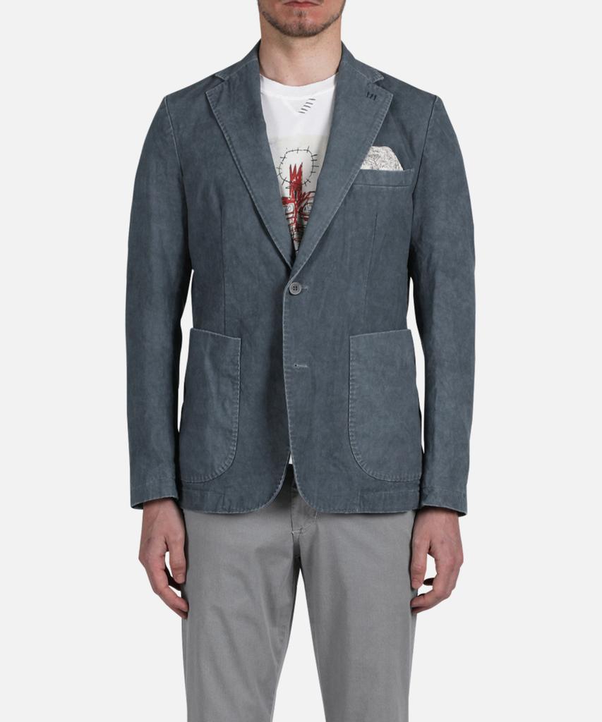 Panicale Blue Stone Washed Cotton Jacket