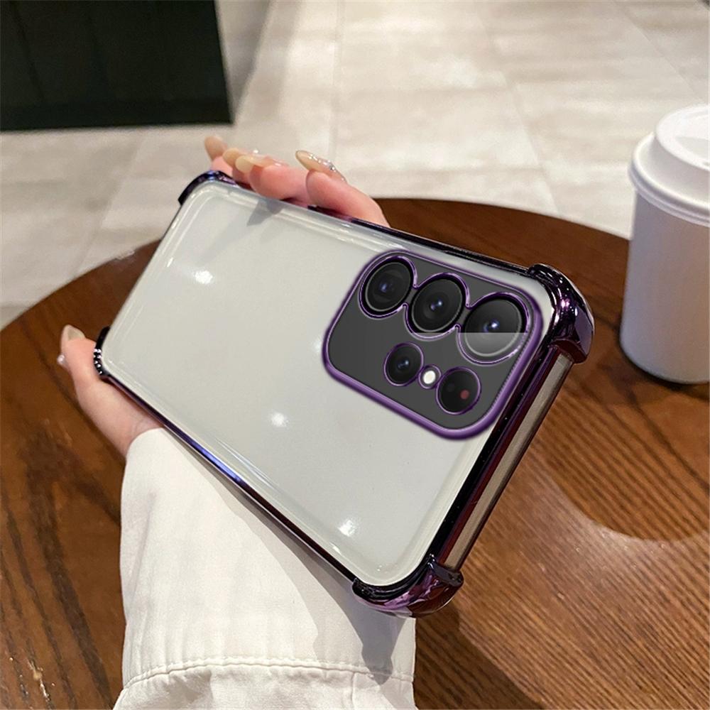 Роскошный противоударный чехол для телефона для Samsung Galaxy S24 S23 S22 Plus Ultra S20FE S21FE Note 20 Силиконовый бампер Прозрачная задняя крышка