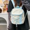 Patchwork Drawstring Backpack Y2k Student Schoolbag Versatile Casual Travel Bag  Hiking