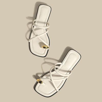 Летние сексуальные женские шлепанцы, новые модные шлепанцы с застежкой-клипсой, плоские шлепанцы, уличные тапочки, повседневные пляжные сандалии на плоской подошве