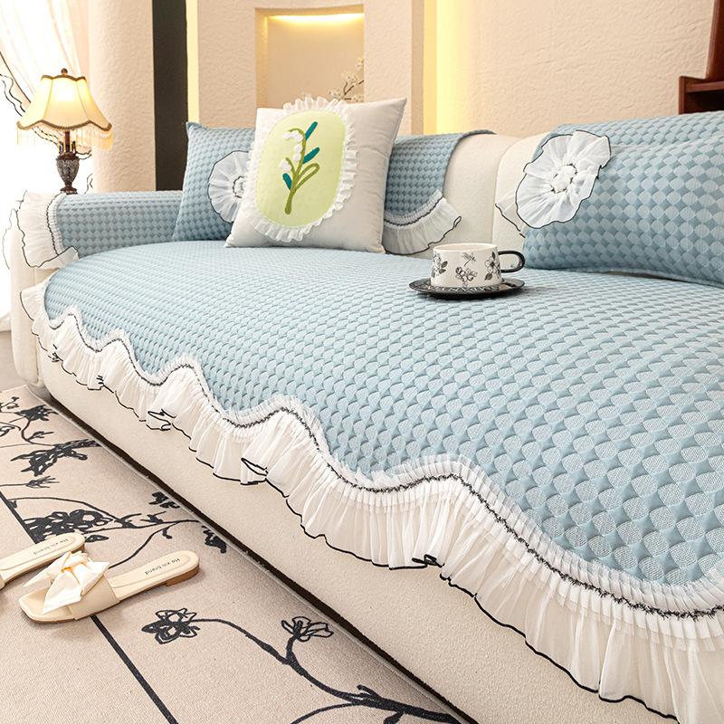 Summer Sofa Cushion New Cool High-End Sofa Mat Seat Cushion Straight Row Sofa Cover Cover Cloth