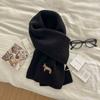 Pony Embroidery High-Quality Wool Scarf Women'S Season Warm Knit Couple Scarf Men