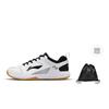 New LiNing Feather Cushioning, Slip Resistant, Abrasion Resistant, Breathable Low Top Badminton Shoes Unisex White Black AYTS034-5