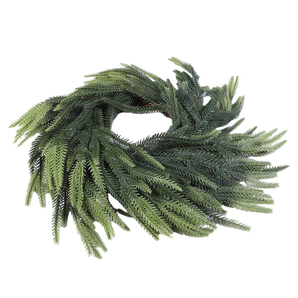 Xmas Wreath Outdoor Front Door Decoration Lifelike Simulated Pine Needle Wreath 40cm