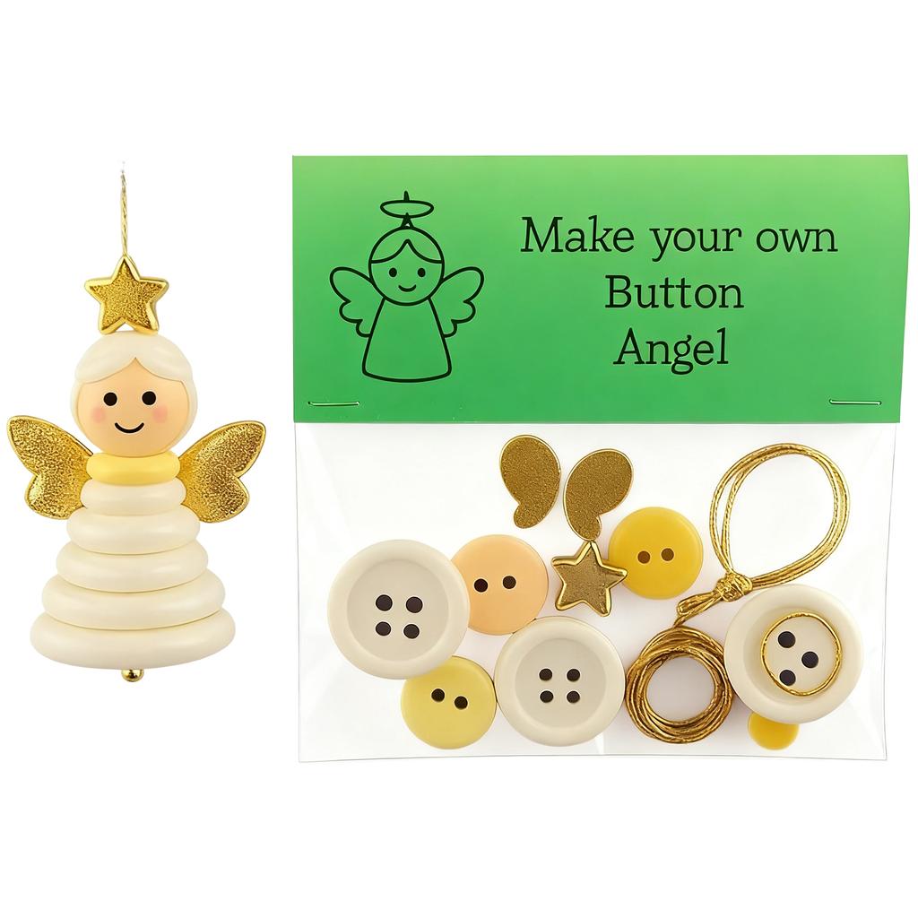 Fun Xmas Button Ornament Making Set DIY Christmas Button Ornament Making Kit Handmade DIY Button Ornament Kit for All Ages