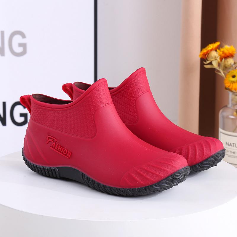 COZOK New Women's Waterproof Rain Boots Outdoor Non-Slip Casual PVC Women's Rain Boots Fashion All-match Warm Rubber Boots 36-40
