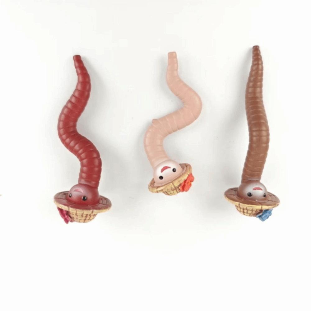 3PCS/SET Realistic Earthworm Flowerpot Decoration Resin Earthworm Ornaments Indoor Plants