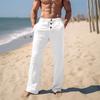 Cotton and Linen Casual Pants Solid Color Loose and Ventilated Long Beach Pants