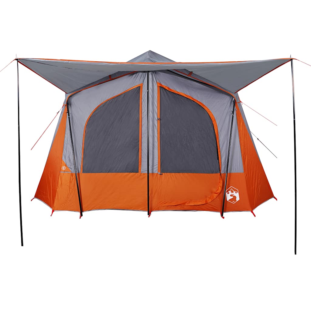 5 Person Camping Tent Grey and Orange Waterproof