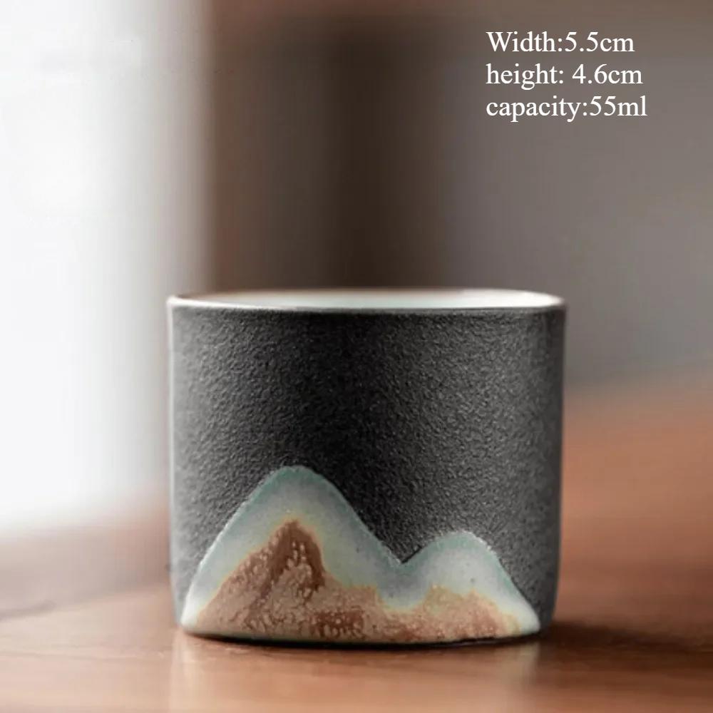 Керамическая кофейная кружка ручной работы с деревянной ручкой - Ретро чайная чашка, Офисная чашка для воды, Дизайн с фильтром, Уникальный подарок на день рождения