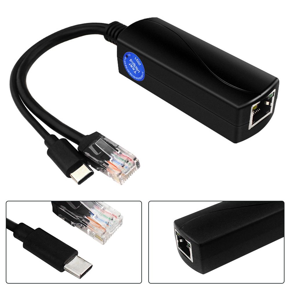 PoE 48V to USB-C 5V 4A Output IEEE8023af at Compliant Splitter Adapter for Reliable Ethernet Power Solution