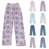 Женские зимние брюки, длинные брюки, фланелевые брюки с рождественским принтом