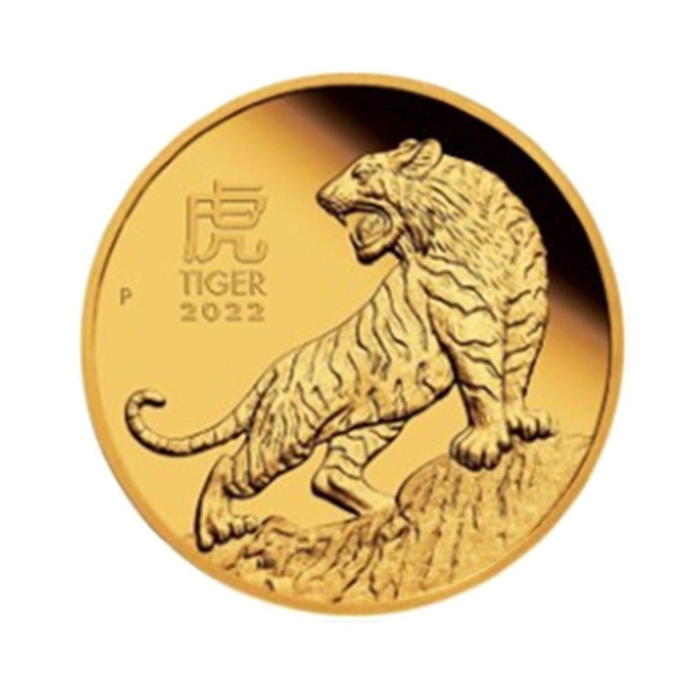 Metal 2022 Year Zodiac Animal Commemorative Coin Fine Carvings Clear Texture Portable Multi-purpose Commemorative Craft Home Decor