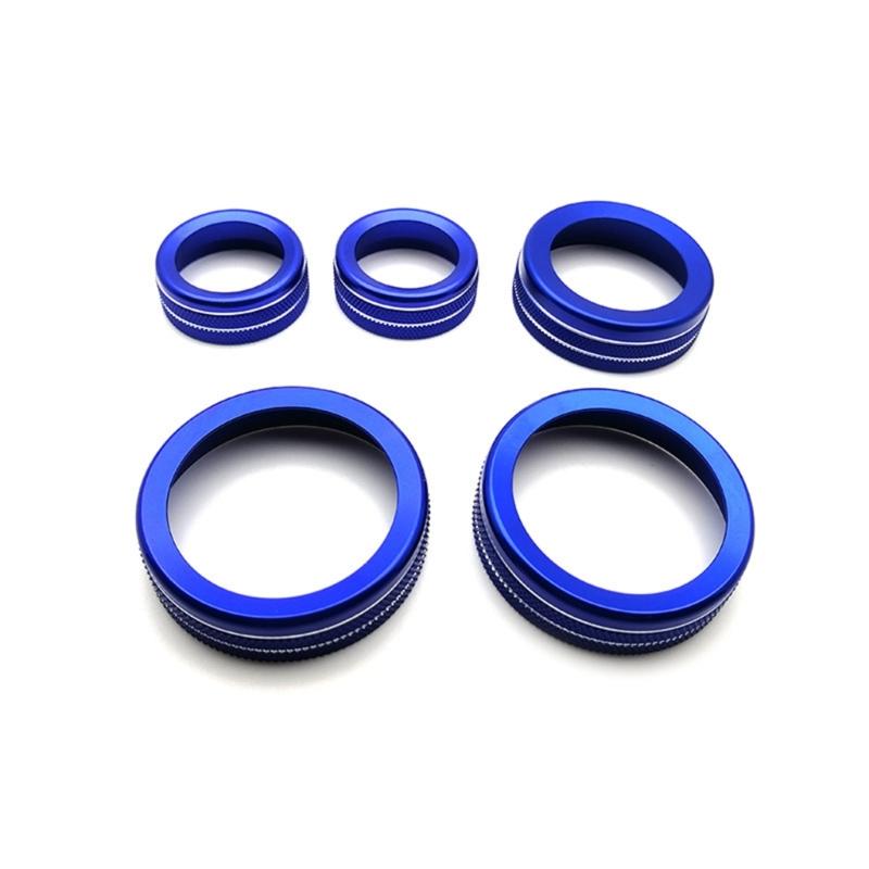 5 шт. алюминиевые автомобильные переключатели кондиционера воздуха кнопка ручка отделка крышка ручка громкости защитные кольца аксессуары используемые для транспортных средств