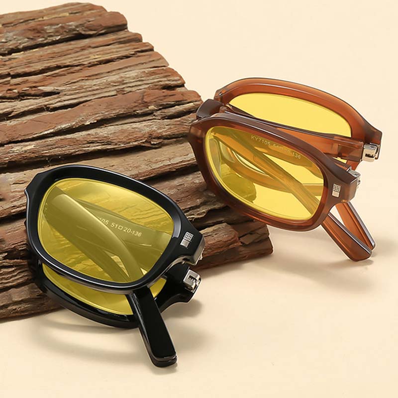 Очки ночного видения для вождения с коробкой, антибликовые очки, мужские женские складные очки для компьютера Aquare с защитой от синего света