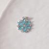 Blue Diamond Snowflake Silver Pendant, Fairy Winter Women's Clavicle Chain