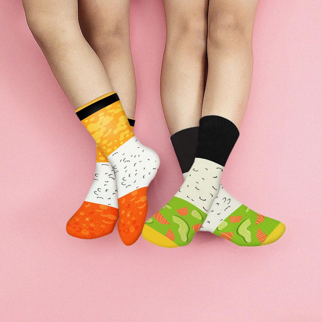 AGRIMONY Sushi Box Socks for and Boys A Fun and Popular Gift for Men and Perfect for or Any These Cute and Stylish Cotton Crew Socks Are a Great Gift