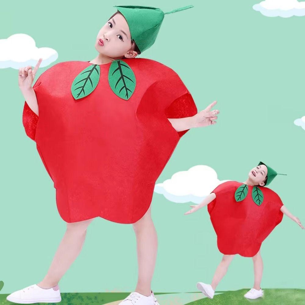 Performance Stage Children Cosplay Costume Pumpkin Cloak Performance Suit Fruit Veggie Costume Boy