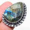 Лабрадорит Драгоценный камень 925 Стерлинговое серебро Подарок Ювелирное изделие Кольцо Размер 7.5