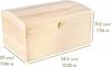 Creative Deco Grande Coffre Boite Rangement Noel en Bois Non Peint | 34,5 x 25 x 19,2 cm