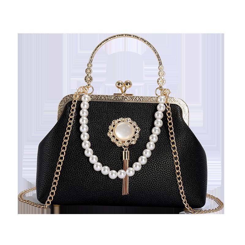 2026 Pearl Chain Crossbody Bag Small Square Bag