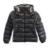 Down Jacket 50.4" Black Logo Embroidery Kid's Used
