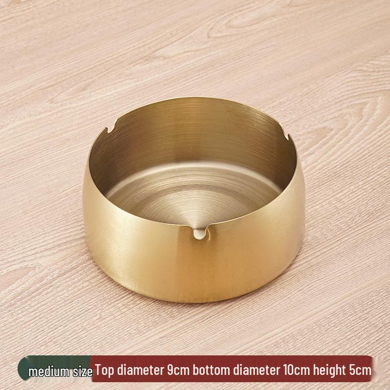 Stainless Steel Windproof Ashtray - Durable, Stylish, and Large for Bars, Cafes, and Hotels