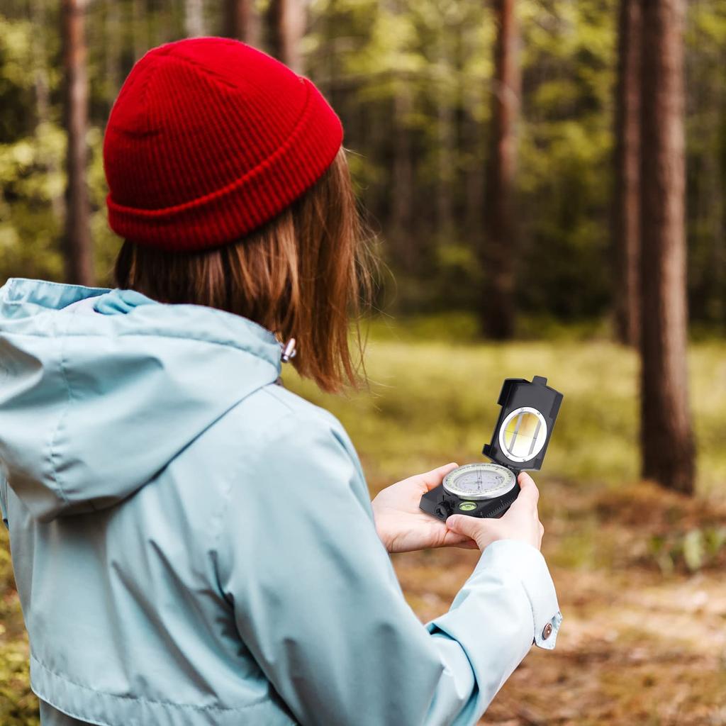Военный линзовый прицельный компас для пеших прогулок, кемпинга, охоты на открытом воздухе, компас, тактический компас для выживания, компактный ручной компас с сумкой для переноски