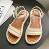 Cross Band White Leather Platform Slippers Women Luxury Designer Slides Shoes Soft Belt Beach Sandalias Woman Outdoor Sandals