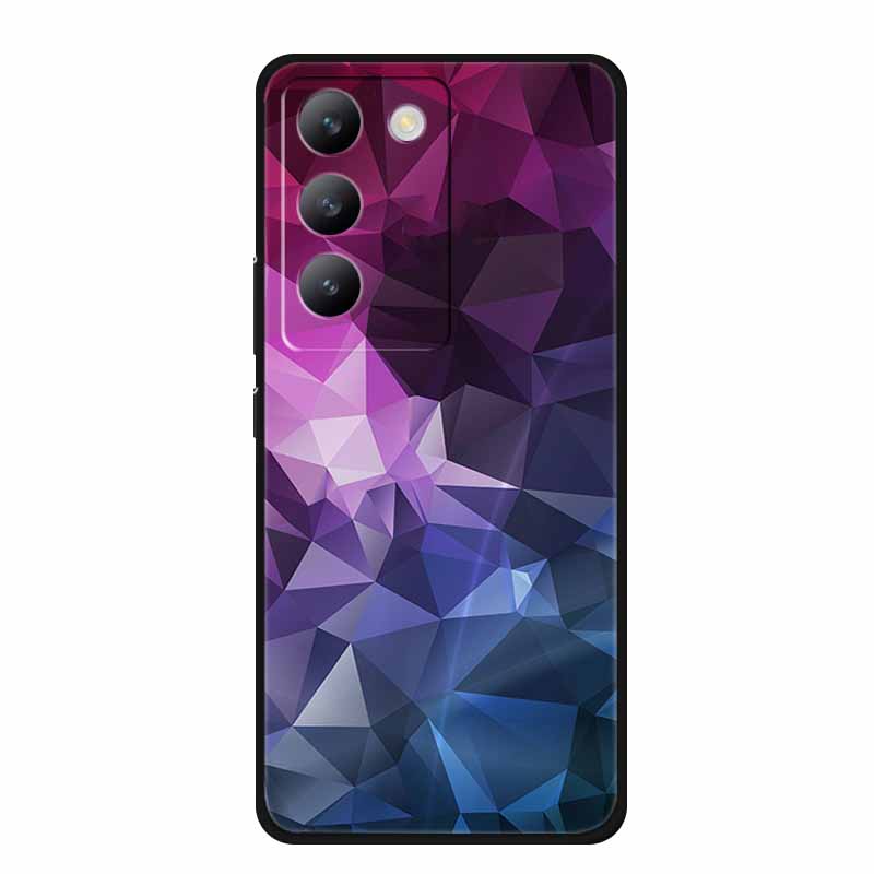 Чехол для vivo V40 SE Роскошный Мягкий Силиконовый ТПУ Задняя Крышка Телефона для vivo V40 SE 5G Защитный Ударопрочный Цветочный Девушка Милый Чехол