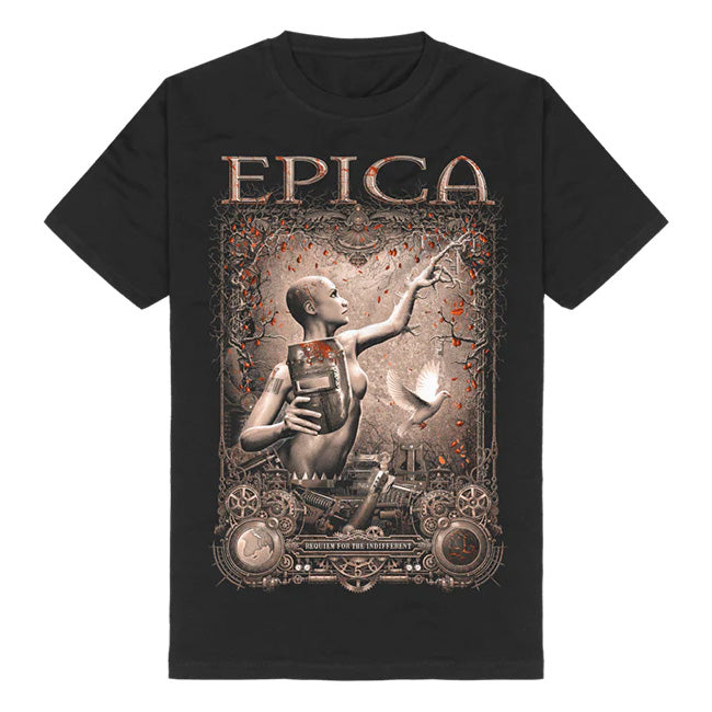 Футболка с принтом группы Epica THE QUANTUM ENIGMA Хлопковая графическая футболка Унисекс Женская Летняя уличная одежда Топ
