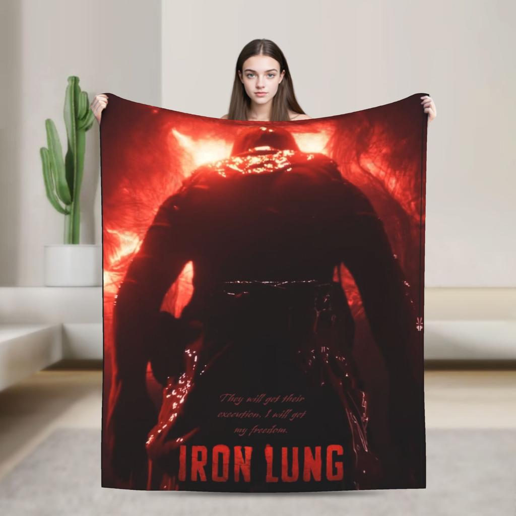 Blood Ocean Iron Lung Horror Film Plush Blankets Custom Throw Blanket for Home 125*100cm Plush Thin Quilt