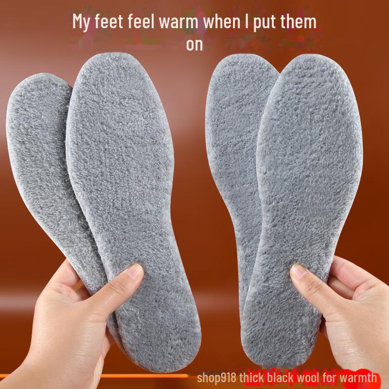 Мягкие, Влаговпитывающие Зимние Стельки из Шерсти и Вельвета: Отрезной по размеру с влагостойким, повышающим комфорт меховым слоем