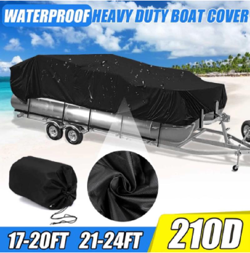Waterproof 210D Oxford Cloth Boat Cover - Trailerable V-Shape Square, Rain & Sun Protection for Speedboats and Fishing Boats
