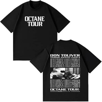 Футболка с графикой рэпера Don Toliver Octane Tour 2026 Мужская Женская Хип-хоп Футболки Короткий рукав Хлопок Свободный Повседневные Футболки